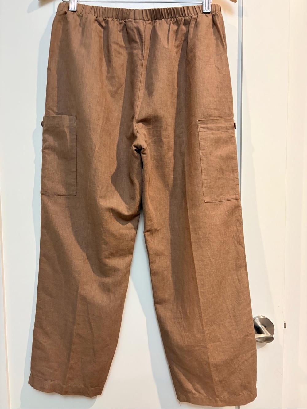 Hot Cotton Brown Linen Cotton Cargo Pants Size M
